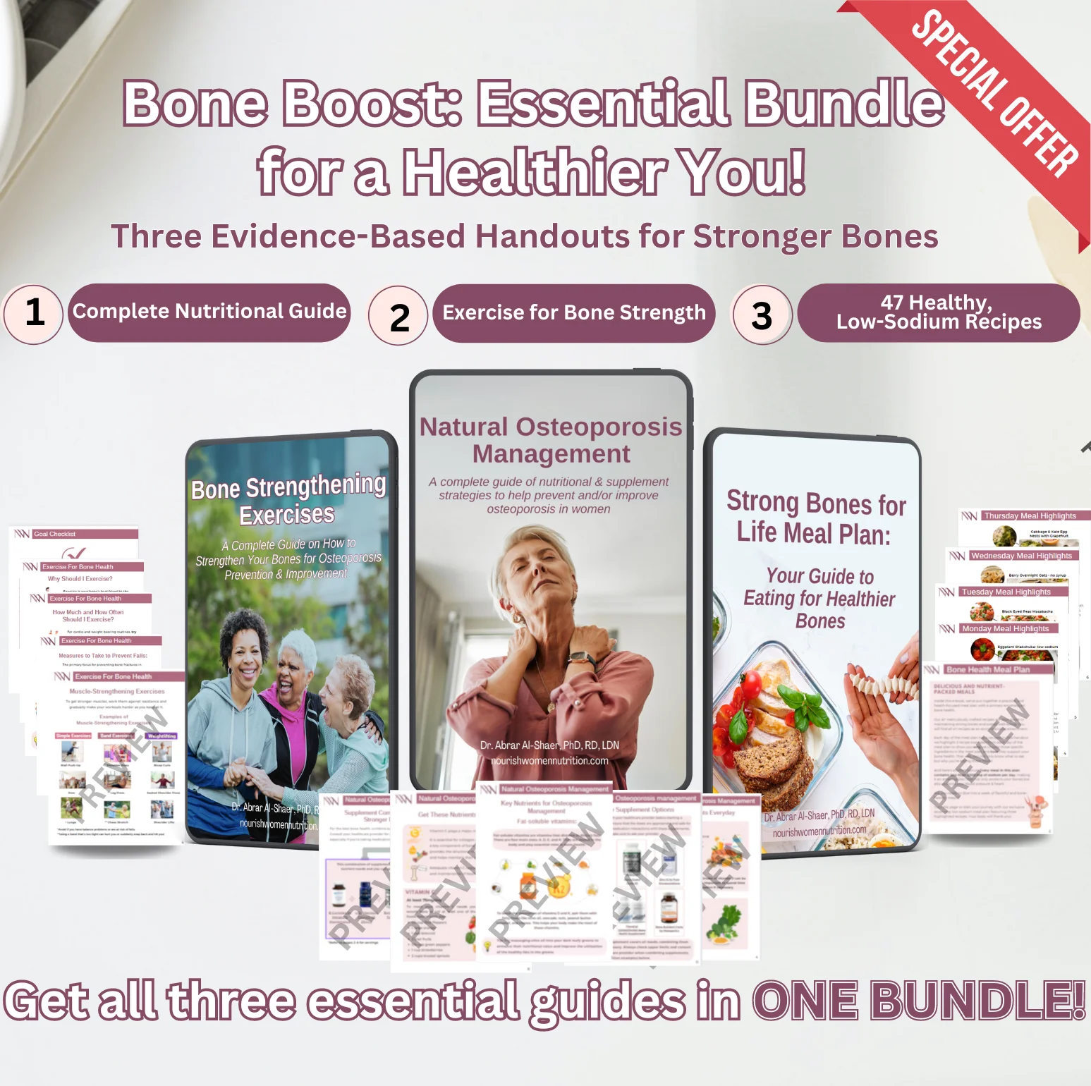 Osteoporosis Wellness Bundle eBook Covers